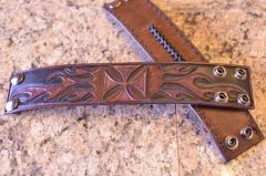 mens bracelet with cross and flames