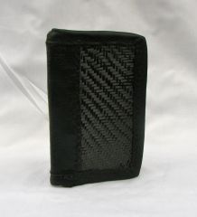 Two ID leather and carbon fiber wallet