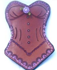corset shaped small card/ ID wallet