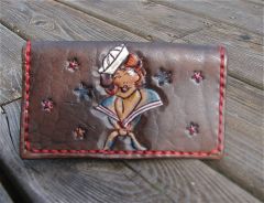 Nautical tattoo style business card/credit card wallet (side 1)