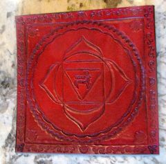 tooled leather Red chakra Art