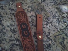 rifle sling carved oak leaves