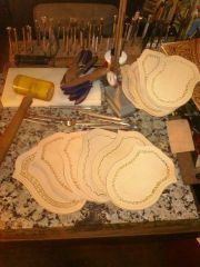 working on pouch sheaths