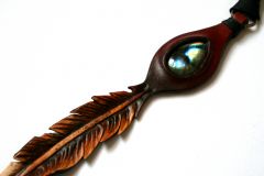 Labradorite feather pendant