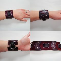 Dark purple chevron cuff bracelet