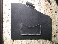 Business card pocket stitched on to inside pocket
