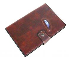 Buffalo Hide Journal Cover With Stone Inlay.