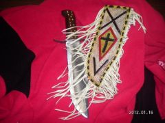 plains indian , mountain man style knife and sheath