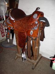 custom silver show saddle