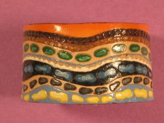 Collector's Multi Culture Hand Carved Leather Bracelet