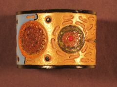 Collector's Native American & Aztec Hand Carved Design Leather Bracelet