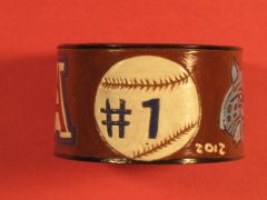 Collector's Univ Of Arizona 2012 Leather Baseball Bracelet