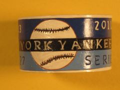 Hand crafted New York Yankees leather bracelet