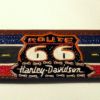 hand carved Route 66 harley leather banner