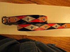 Fleur De Lis leather belt