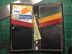 Custom Iphone wallet with a cash pouch and 8 card slots