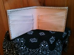 Veg-tan wallet interior