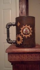 leather Mug steampunk with propeller