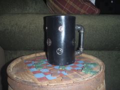 black steampunk leather Mug