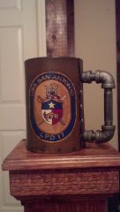 custom leather Mug For navy