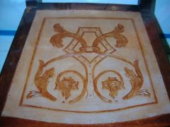 Carved leather chair