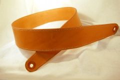 Natural Hand Stitched Leather Guitar Strap
