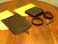 Parts cut and dyed for handbag