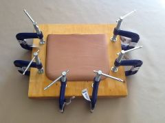 Leather (wet) on handbag mold
