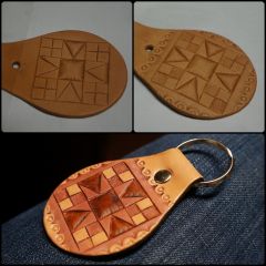 Mom is a quilter, so I made a quilt block key fob.  Played with dye