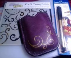 Samsung Appeal Phone Pouch with gold decoration