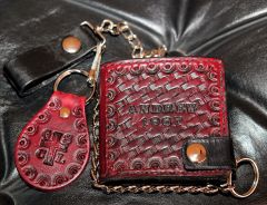 bloodredsmallbikerchainwalletfoldedandkeyring