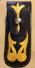 Black and Gold Folding Knife Pouch