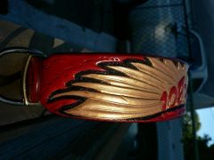 tooled leather dog collar@acrossleather.com New castle de