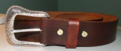 Brown Belt with silver rope-edged buckle