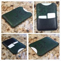 Embossed 2 Pocket Green Black