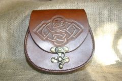 Celtic knot carved belt pouch