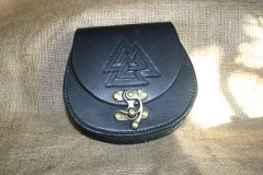 Valknut carved belt pouch