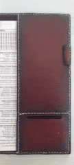Cover inside flap with pen holder and b-card holder