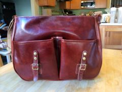 Mahogany Hunting Bag Open