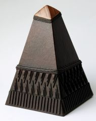 asymmetric truncated leather pyramid