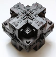 leather cube with eight small cubes removed