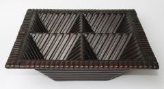 moulded leather vessel with four inverted tetrahedra