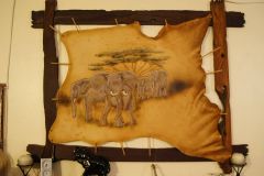 Wall Carving and Painting of Elephants