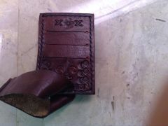 Minimalist Handmade, hand tooled Wallet SOW (Simple Open Wallet) Can hold (12 Cards) Made from premium Royal Meadow Leather Cowhide