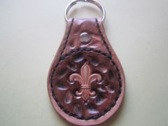 Key Fob Fleur Elise Stitched Brown