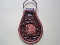 Key Fob Eagle Head Antique Brown