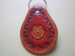 Key Fob Flower Ghotique Saddle Tan