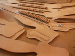 Holsters drying after tooling