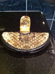 Diamond back rattlesnake sheath I made for custom Bill Burke around Knife