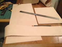Messenger bag in progress.